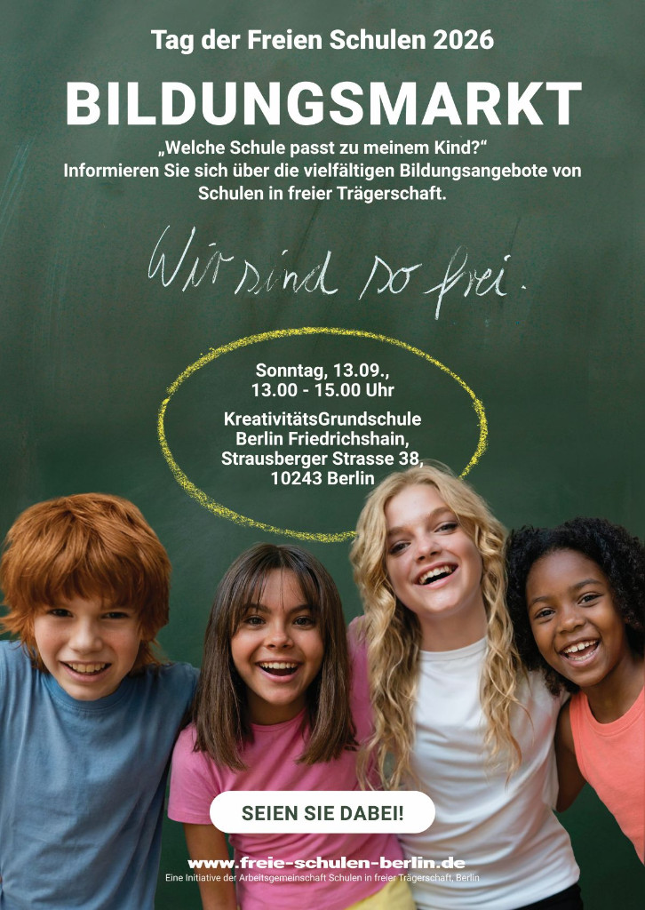 Bildungsmarkt der Freien Schulen in Berlin für Familien und Bildungsgestalter*innen